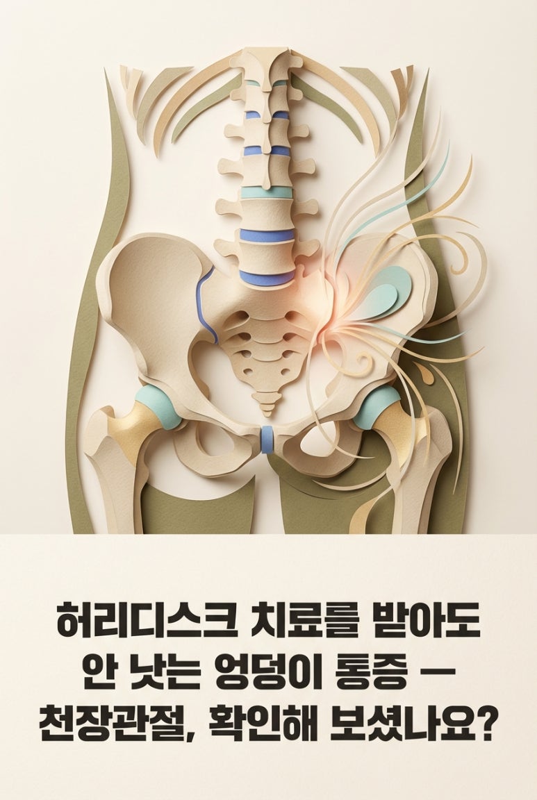 허리디스크 치료를 받아도 안 낫는 엉덩이 통증 — 천장관절, 확인해 보셨나요?