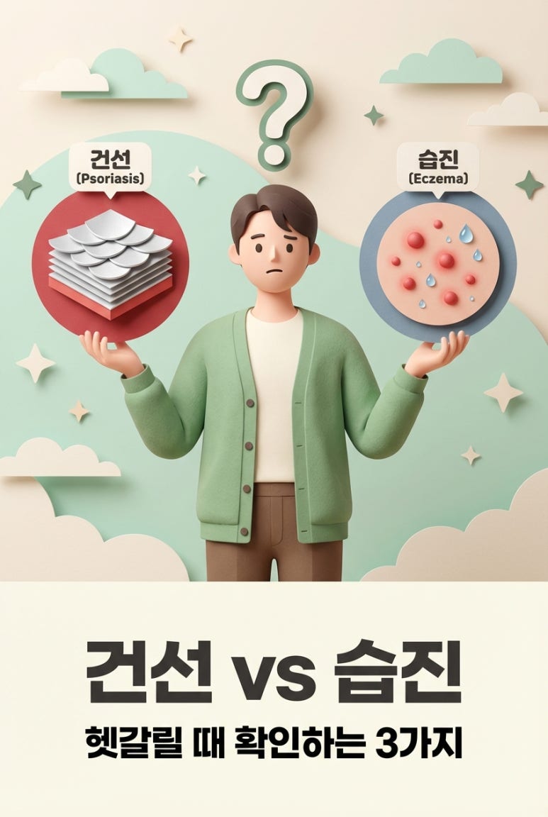 건선과 습진, 헷갈린다면 이 3가지 차이를 보세요.