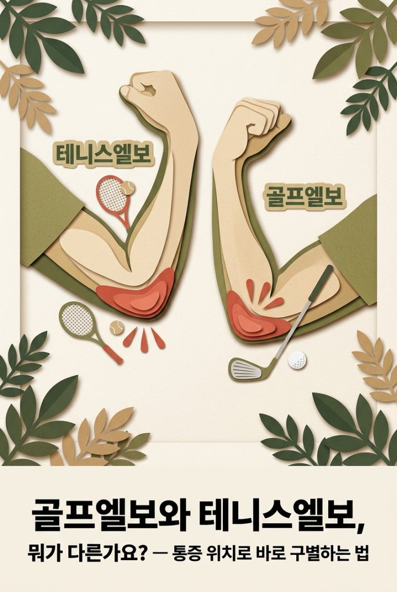 골프엘보와 테니스엘보, 뭐가 다른가요? — 통증 위치로 바로 구별하는 법