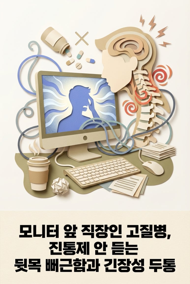 모니터 앞 직장인 고질병, 진통제 안 듣는 뒷목 뻐근함과 긴장성 두통